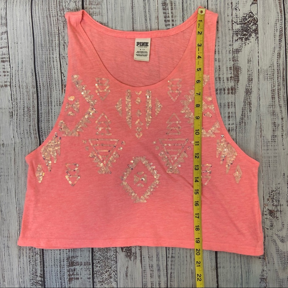 Pink Victoria’s Secret Sequined Crop Tank Top. Size Small - Picture 8 of 8